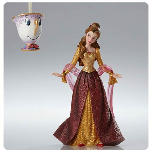 Disney Showcase Beauty and the Beast Christmas Belle Statue and Chip Ornament